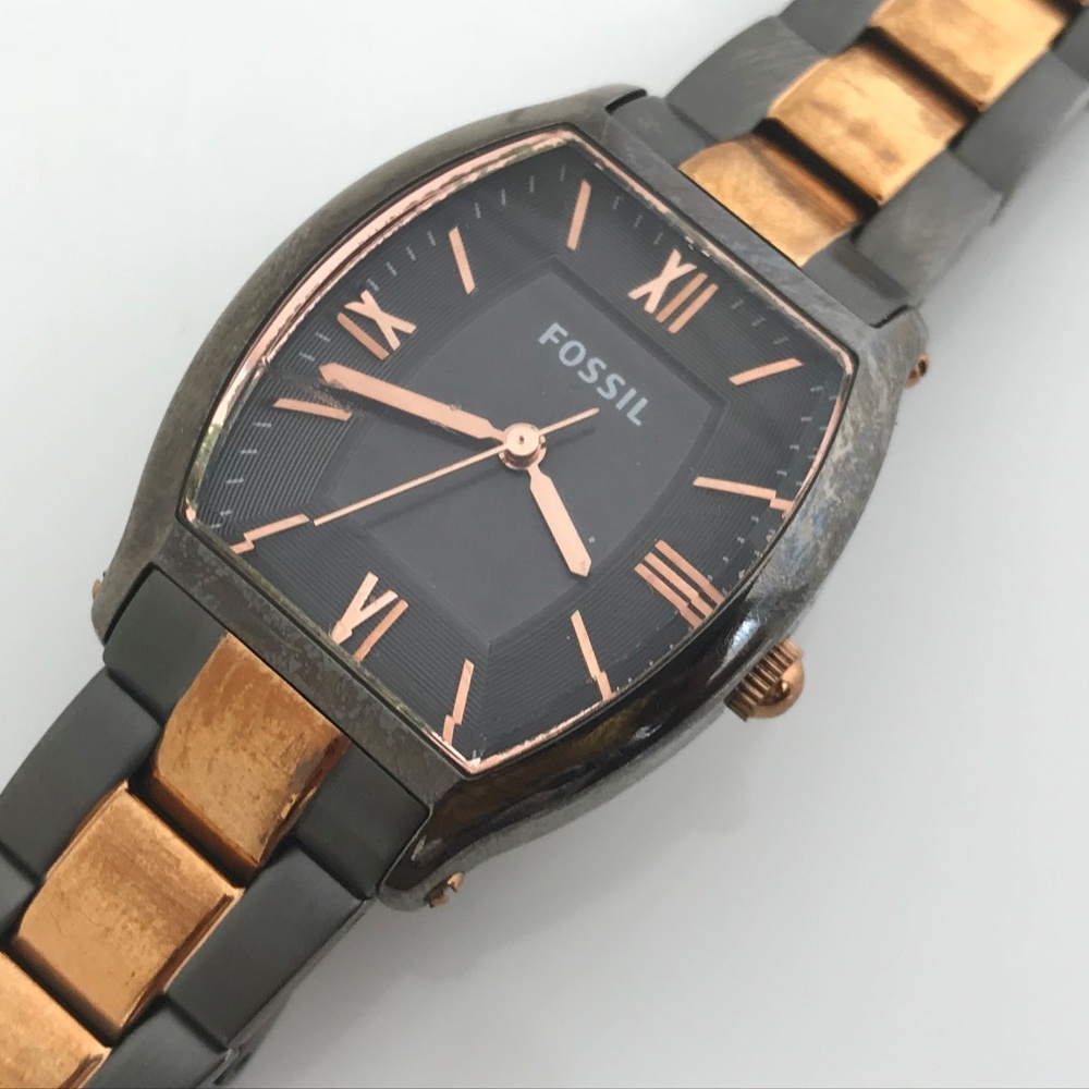 Fossil Women Watch Black and Gold Tone Analog - Picture 2 of 8